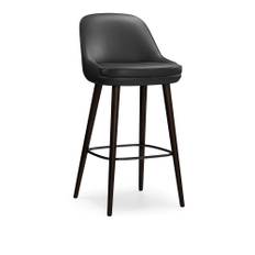 Walter Knoll - 375 Barstool Low 375-BS, Oak White Pigmented, Fabric Cat. 32 Harald 2 512 Pumpkin, Standard Piping, Synthetic Glides - Barstolar & barpallar - Walter Knoll Team - Orange - Metall/Trä
