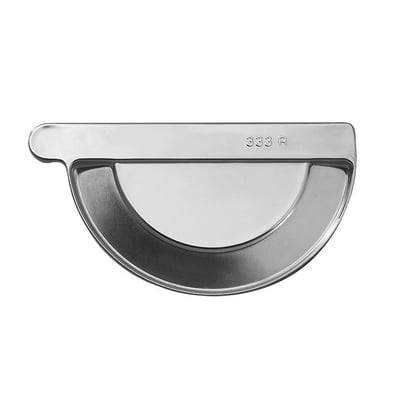 VMZINC Endebund BZ, 333mm, højre, 1/2 rund click, Zink, 12" tagrende