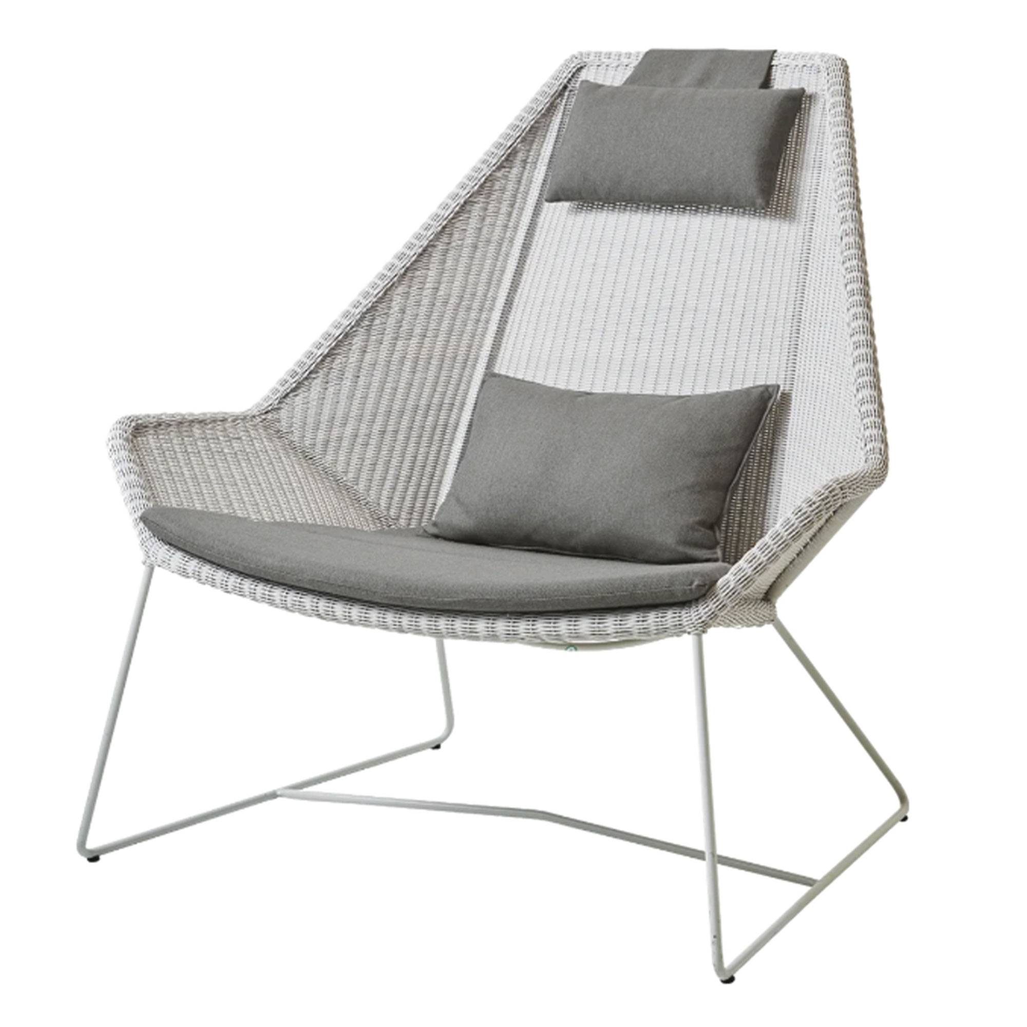 Breeze Highback Loungestol White grey Taupe, Cane-line Natté.