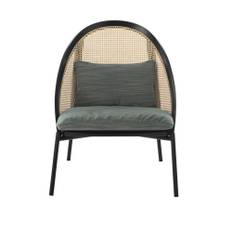 Gebruder Thonet Vienna - Loïe Longe Chair, Black C01, Leater P01 Col. 010, Lacquered Beech, Woven Cane Backrest - Fåtöljer - Chiara Andreatti - Svart - Metall/Trä/Textilmaterial