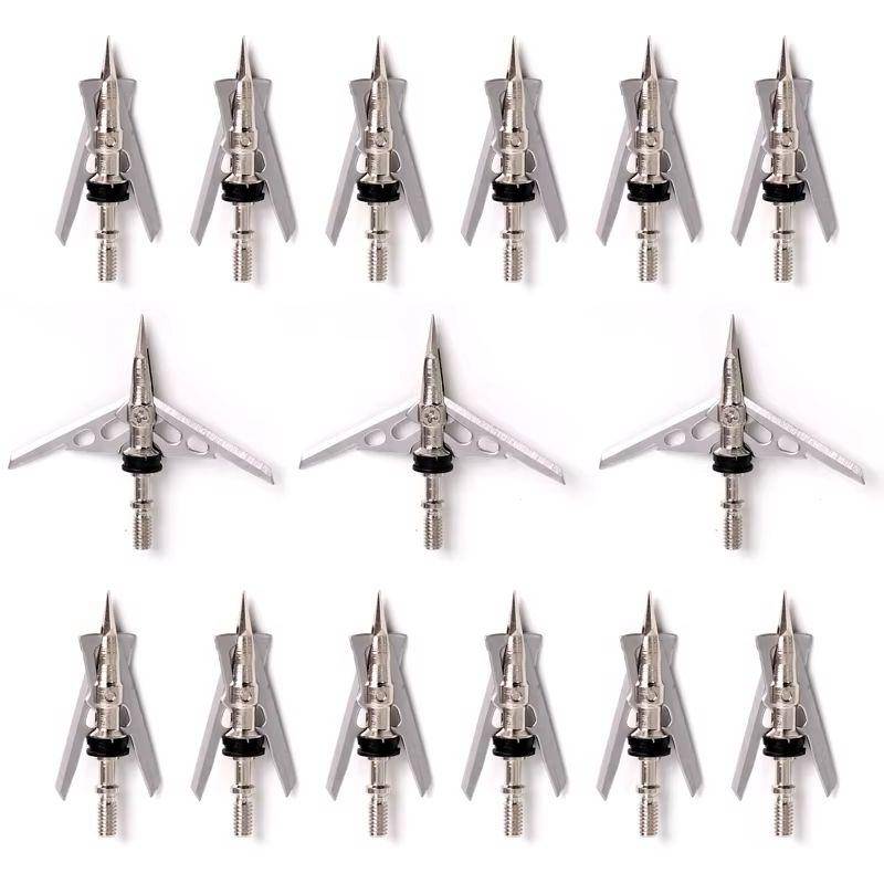 6/12Pcs 100 Grain Mechanical Broadhead 2 Blades Expandable Hunting Arrow Heads Archery Arrow Tips for Bow Hunting Shooting 5