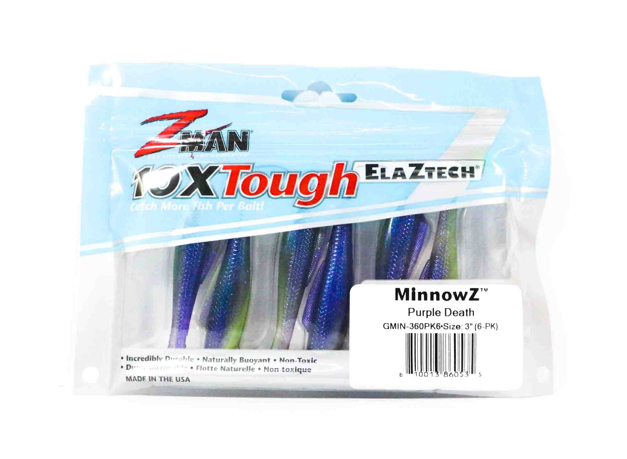 Zman Soft Lure MinnowZ 3 Inch 6/Pack Purple Death (0535)