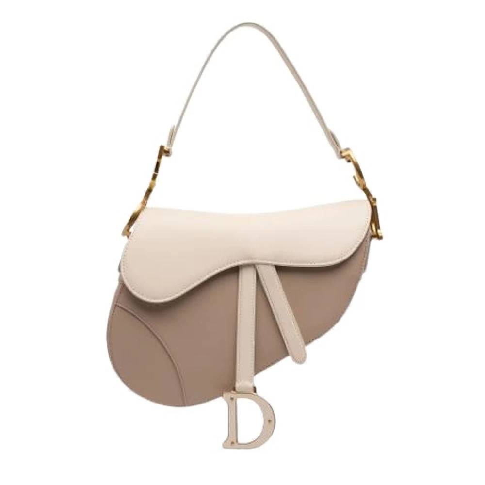 Dior Vintage Pre-owned Saddle Bag - Vintage - Dame - Beige - ONE SIZE - Uld