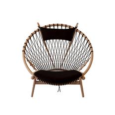 PP130 Cirkelstol af Hans J. Wegner (Standardlæder, Eg, Klar bioolie)