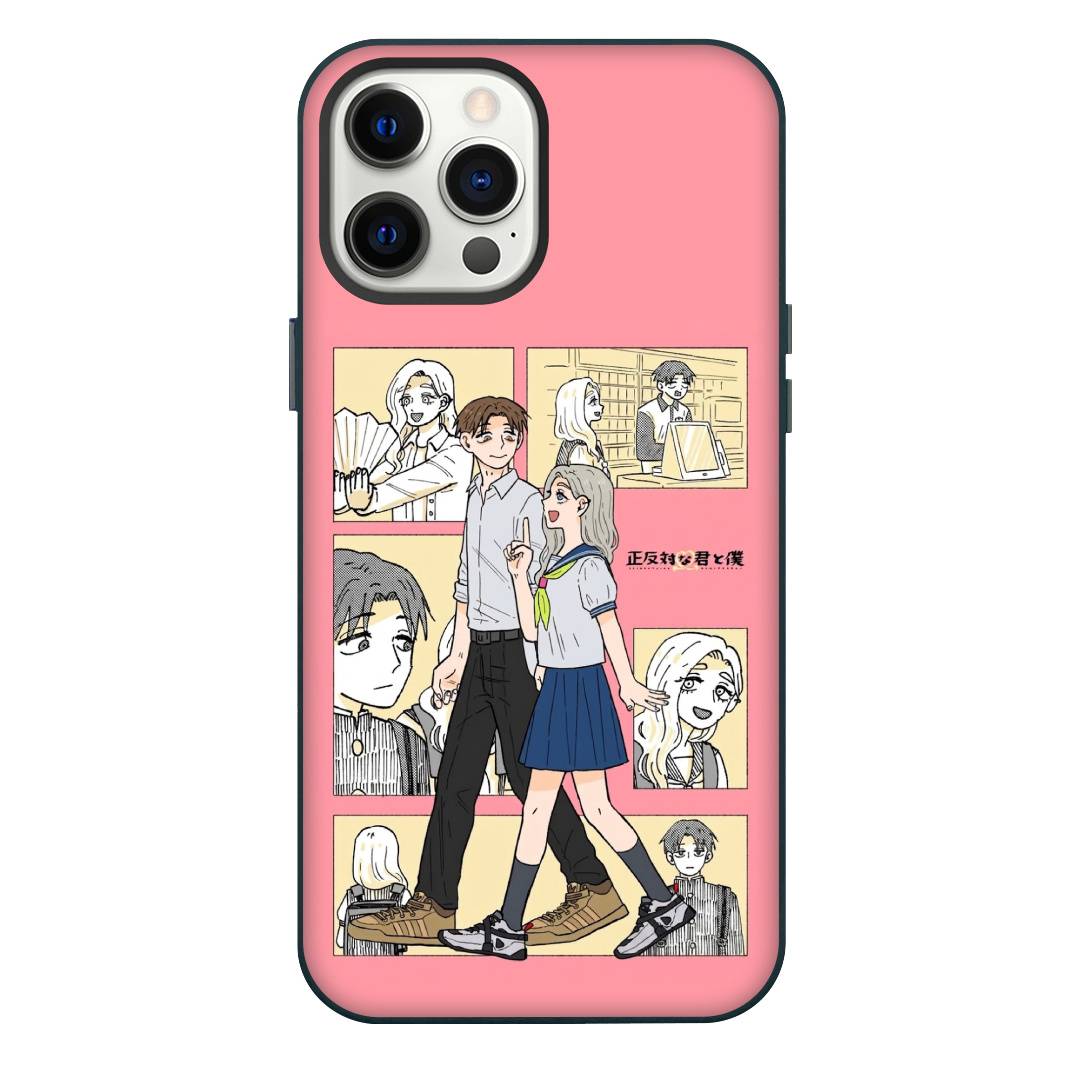 You and I Are Polar Opposites Phone Case For iPhone Samsung Galaxy Pixel OnePlus Vivo Xiaomi Asus Sony Motorola Nokia - Shino Azuma And Shuuji Taira Walking Portrait Collage Poster.