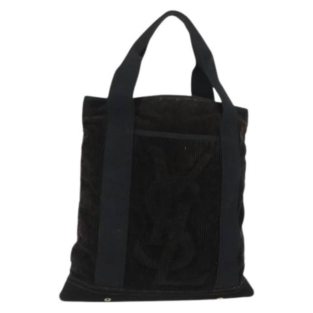 Saint Laurent Vintage Pre-owned Corduroy Tote Bag - Vintage - Dame - Blå - ONE SIZE - Uld