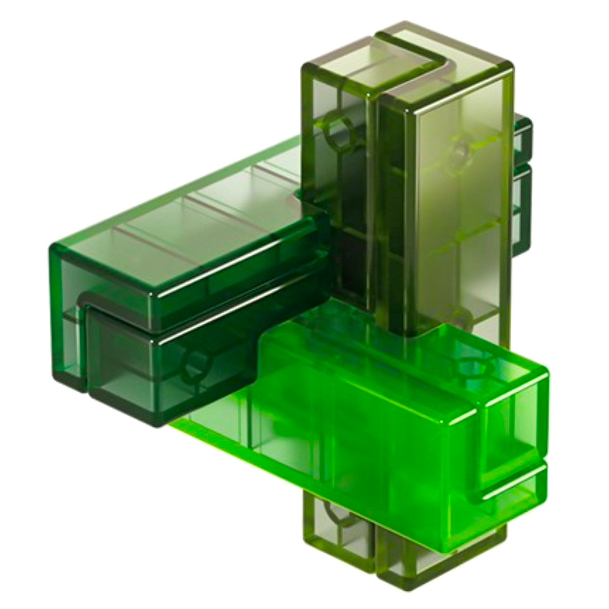 QiYi KML Hidden Puzzle Transparent Green - Difficulty Level 2