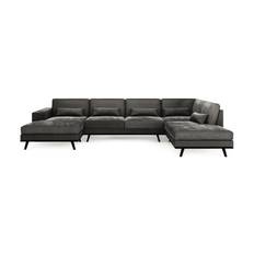 U-Soffa Haga Sammet - Grå U-soffa Scandinavian Choice