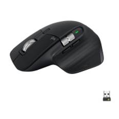 Logitech MX Master 3S Performance Wireless Mouse - Mus - ergonomisk - optisk - trådløs - Bluetooth, 2.4 GHz - Logitech Logi Bolt USB-modtager - sort