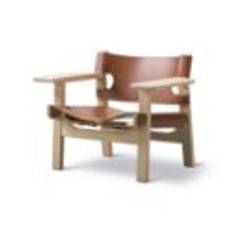 Fredericia Furniture 2226 Den Spanske Stol af Børge Mogensen SH: 33 cm - Cognac Læder/Olieret Eg