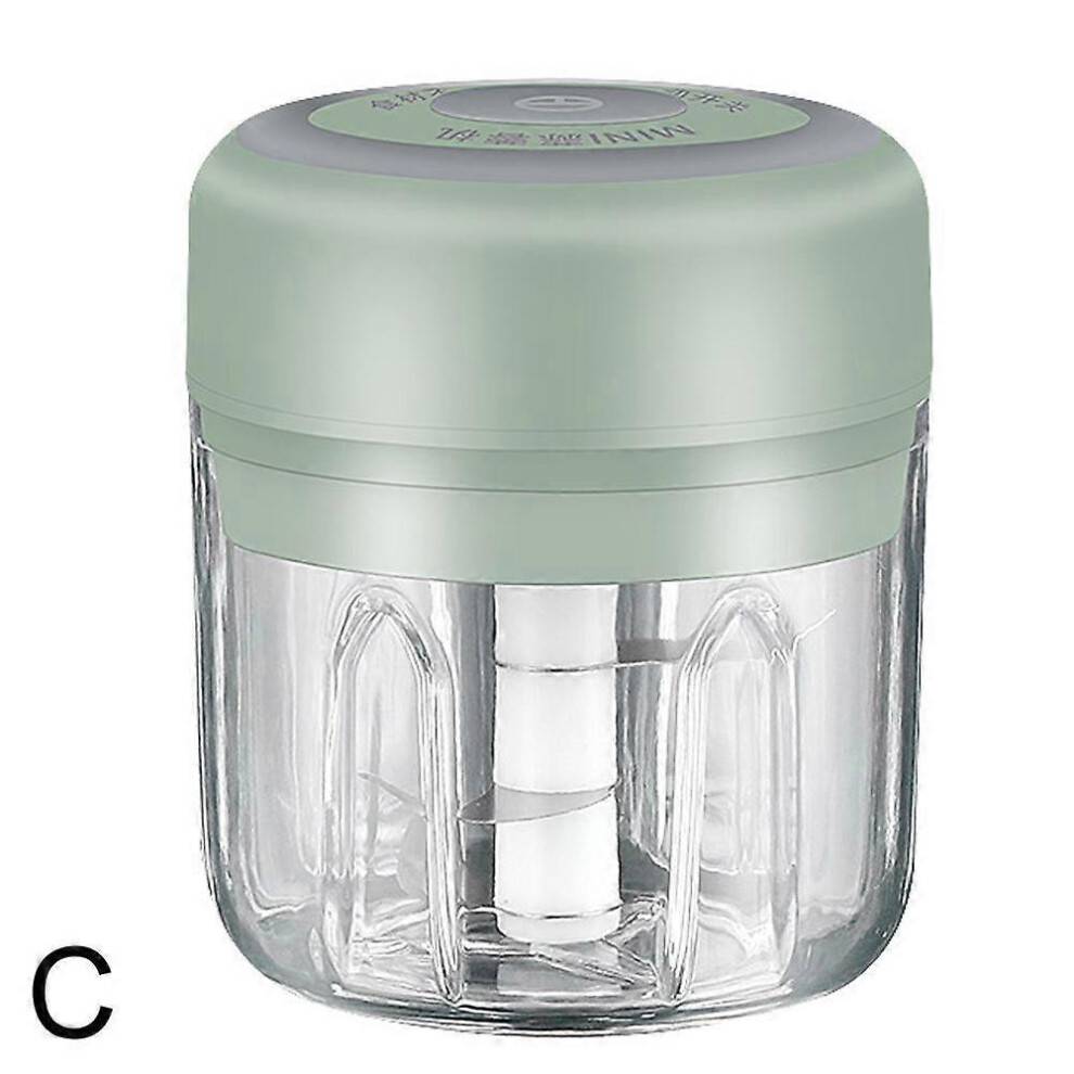 (Green) Long-lasting Garlic Modern Durable Press Electric Mini Fashionable Portable USB Garlic Chopper Compact Mincer