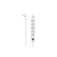 Hama Steckdosenleiste, 5-fach, USB-C/A 18W, PD/QC, Schalter, Flachst., 1,4 m, W (00223186)