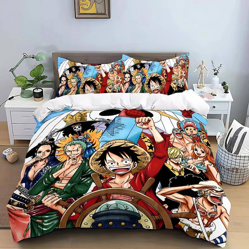 One Piece Sängkläder Set Barn Sovrum Dekoration Påslakanset Enkel Dubbelsäng Queen Size Påslakan Örngott Pojke Flickor Gåva 90x190cm
