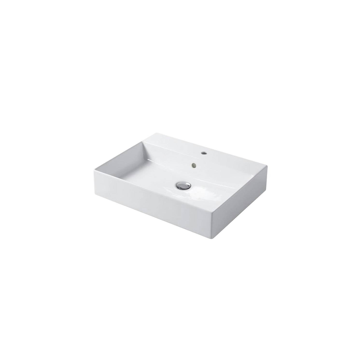 Enkelhandfat Miller Badrum Bloc Porslin Vit Bredd: 604 mm, Vit