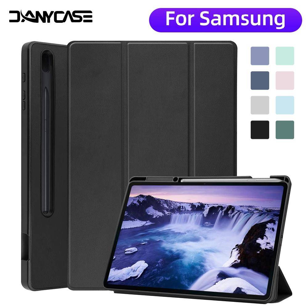 För Samsung Tab S6 lite A11 plus fodral S7/S8/S11 S7P/S7FE S10FE/S9/S9FE/S10lite S9P/S9 FE+/S10P 12,4 tum A9/A9P 11 tum Med pennfack himmelsblå färg