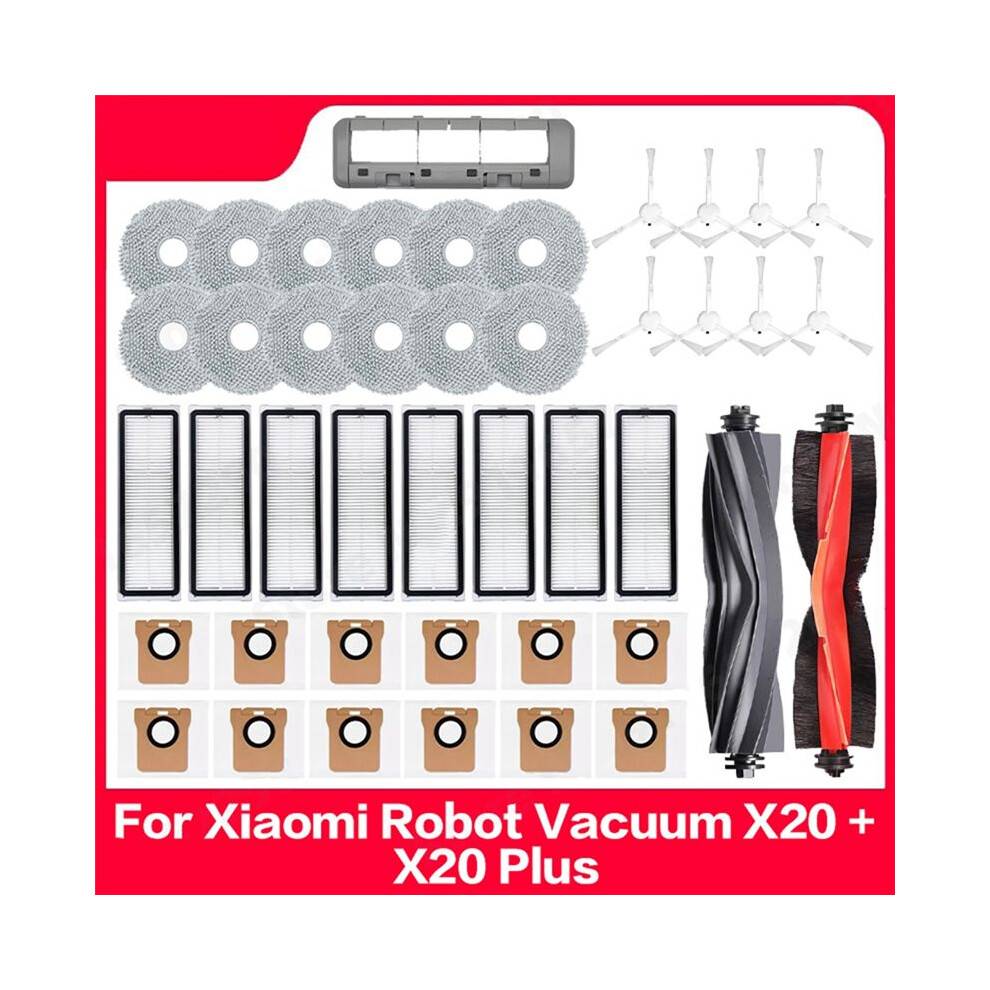 Suitable for Robot Vacuum Cleaner X20+/X20 Replacement Parts Main Side Brush Dust Bag Mop Hepa Filter