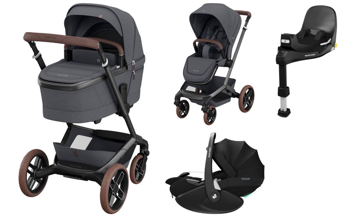 Maxi Cosi Fame 3-in-1 Stroller Set incl. Pebble 360 Pro2 i-Size + FamilyFix 360 Pro - Twillic Graphite