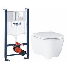 Grohe Essence Rimless toiletpakke inkl. sæde m/soft-close, cisterne og krom betjening