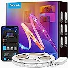 Govee RGBIC Pro LED-remsa 10 m, smart LED-remsa fungerar med Alexa och Google Assistant, belagt ljusband, synkroniserar med musik, app-styrning, färgförändring, lämplig för hem, sovrum, spel