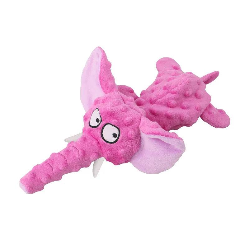 Elephant Plush Squeaky Dog Toy with Crinkle Paper - PURPLE