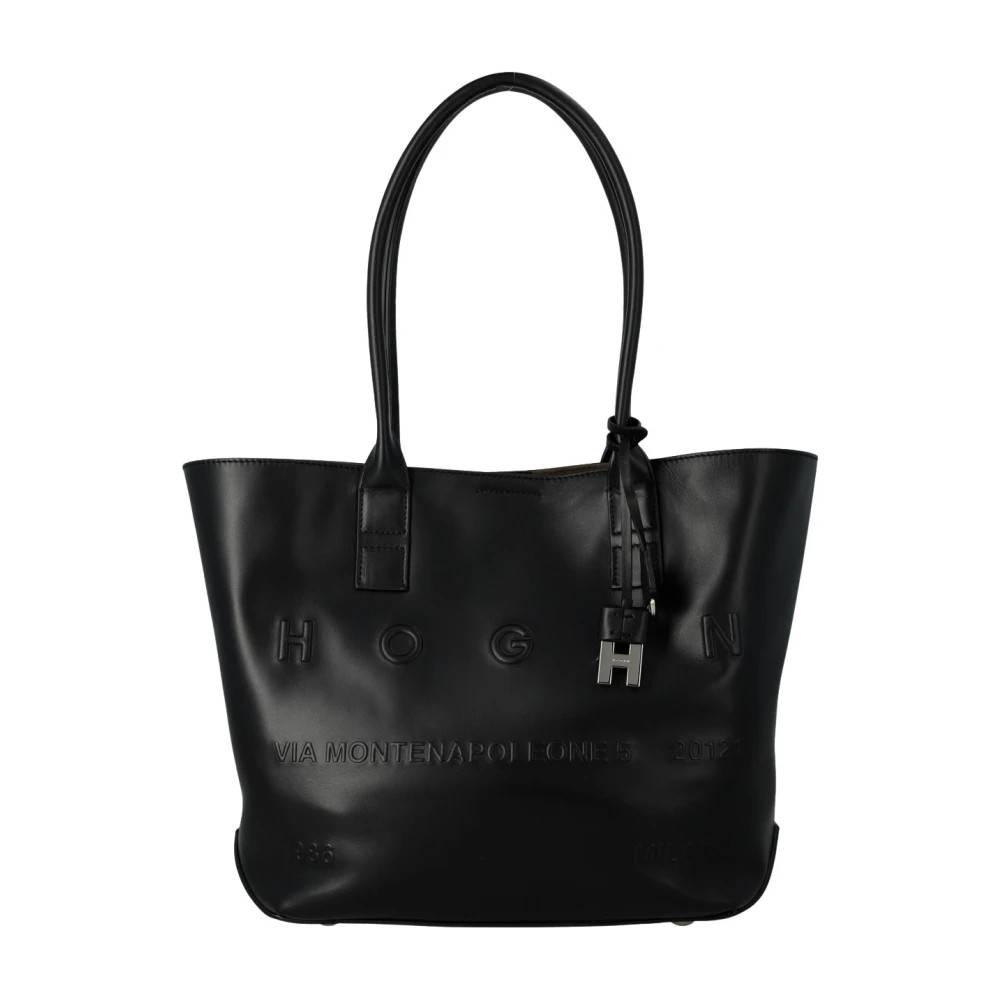 Hogan Small Address Shopping Bag - Tasker - Dame - Sort - ONE SIZE - Uld