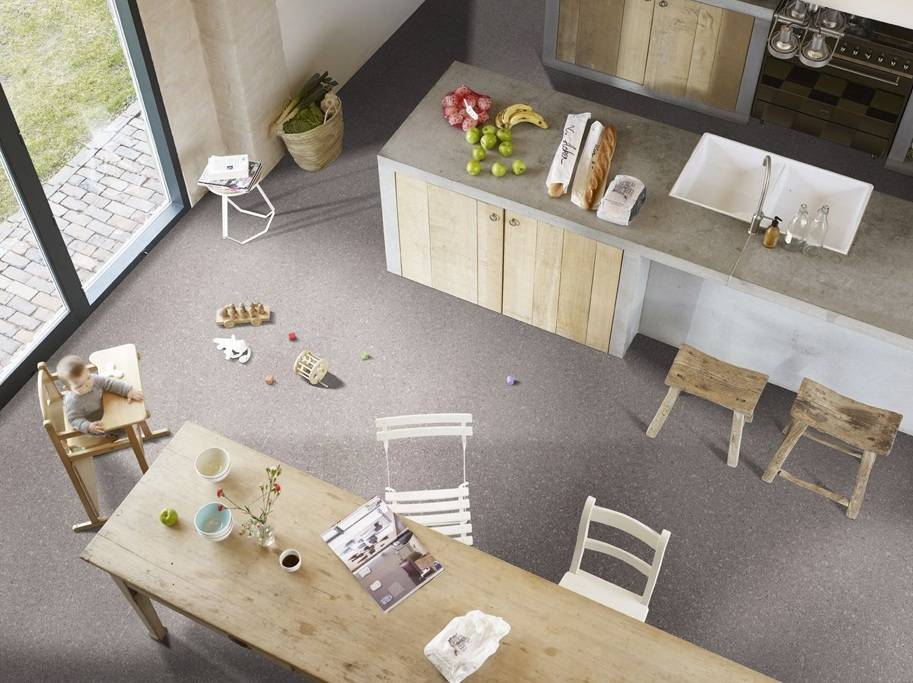 Vinyl - Grå med struktureret overflade - 300 cm. (+/- 1 %)