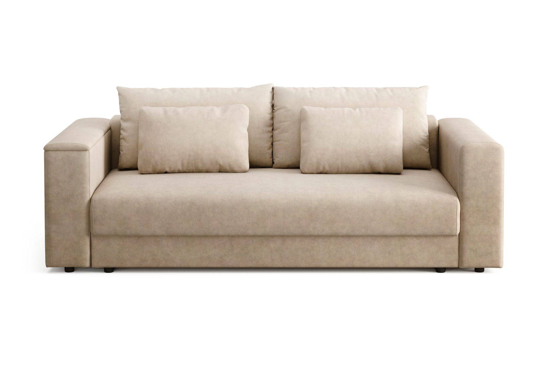 Bergen Extra djup Framåtbäddad 3-sits Bäddsoffa med Bäddmadrass i Memoryskum och Tvättbar klädsel - Brun Tyg 3 sits bäddsoffa Beige Andrarum
