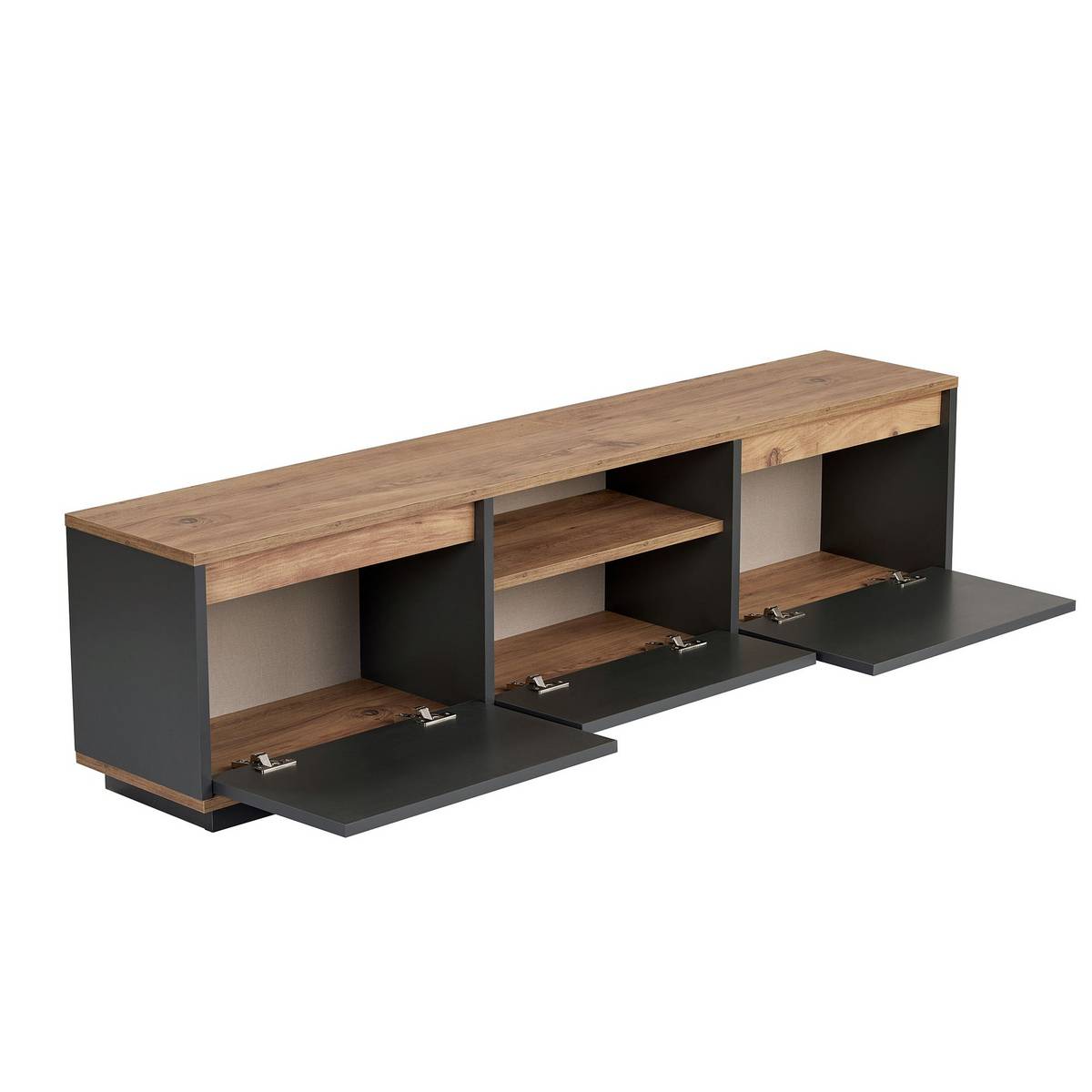 Norda Design Stilren TV-bänk, 160 cm, 100 % melaminbelagd, 18 mm tjock | Modern design
