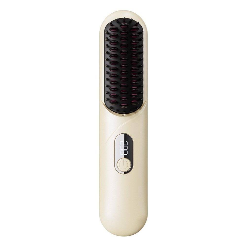 Wireless Hair Straightener Brush Curly/straight Hair Dual Use 4000mah Ion Thermal Comb 4-Levels Temperature USB Rechargeable gul