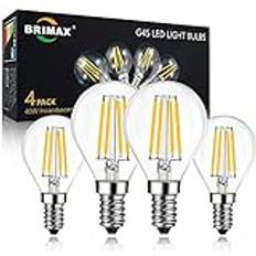 BRIMAX dimbar E14 LED-lampa, 6W dimbar LED-lampa=60W glödlampa, varmvit 2700K G45 dimbar glödlampa, E14 liten Edison skruvlampa, paket med 4