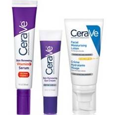 CeraVe Daily Care Routine for First Signs of Ageing Eye Cream Vitamin C Serum and Moisturiser with SPF50