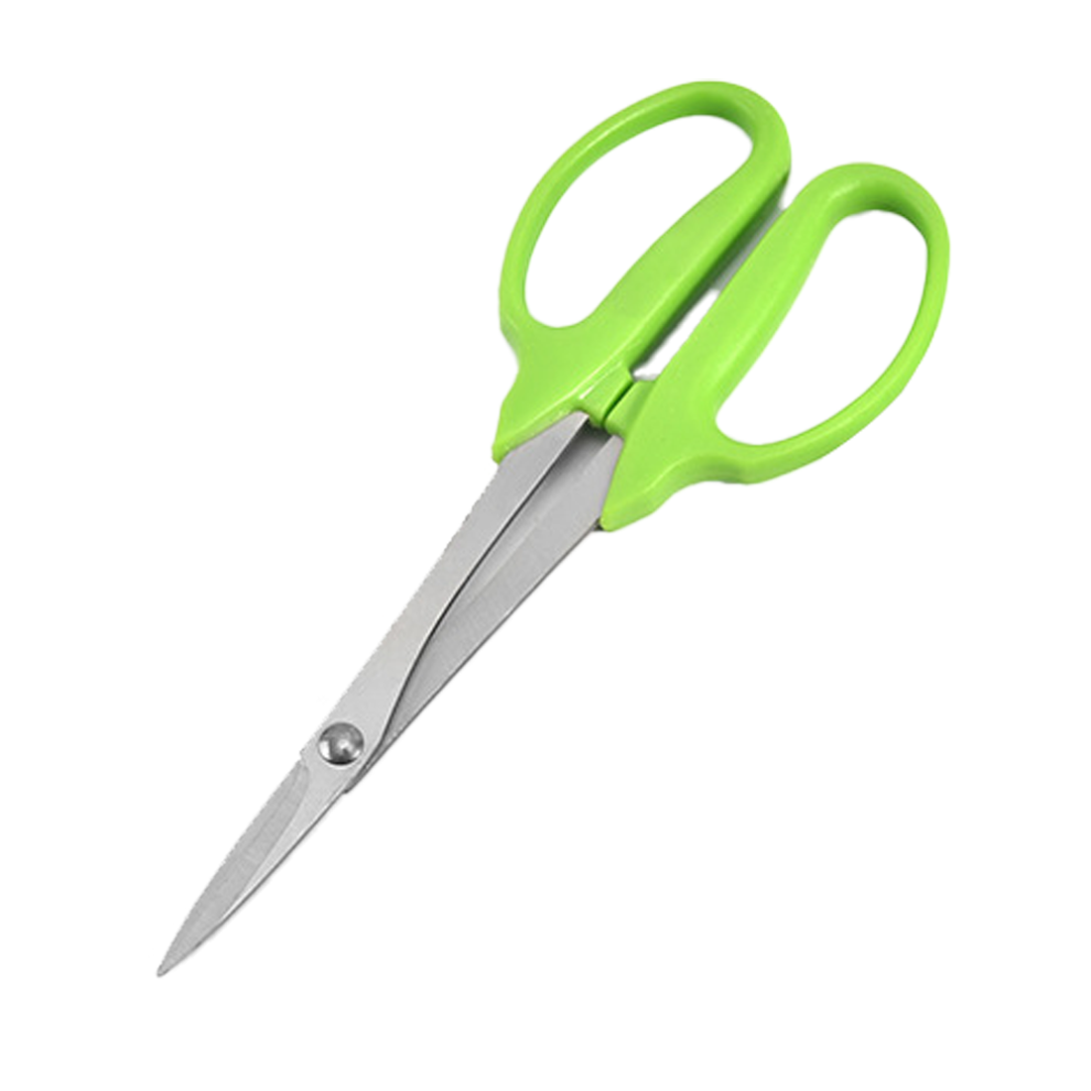 Blomsterbeskæresaks, havesaks i rustfrit stål, ergonomisk designede håndtag, med slank spids spids og komfortabelt greb, til at skære papir,