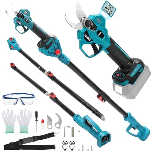 Trådlös grenklipper kompatibel med Makita 18 V-batteri (utan batteri), 2-i-1 elektrisk grenklipper med 2 m förlängningsstång, max skärdiameter 45 mm, för att beskära träd och buskar