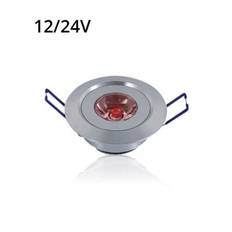 Outlet: LEDlife 1W indbygningsspot med rødt lys - Hul: Ø4,4 cm, Mål: Ø5,2 cm, 2,2 cm høj, dæmpbar, 12V/24V - Dæmpbar : Dæmpbar, Kulør : Rød