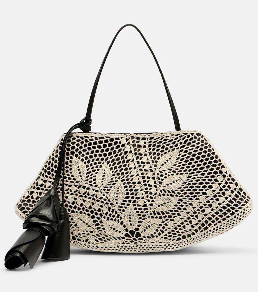 Magda Butrym Bolso Maya de croché Small con piel - blanco - Talla Única