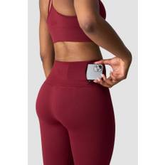 Ribbed Define Seamless Pocket Tights Burgundy