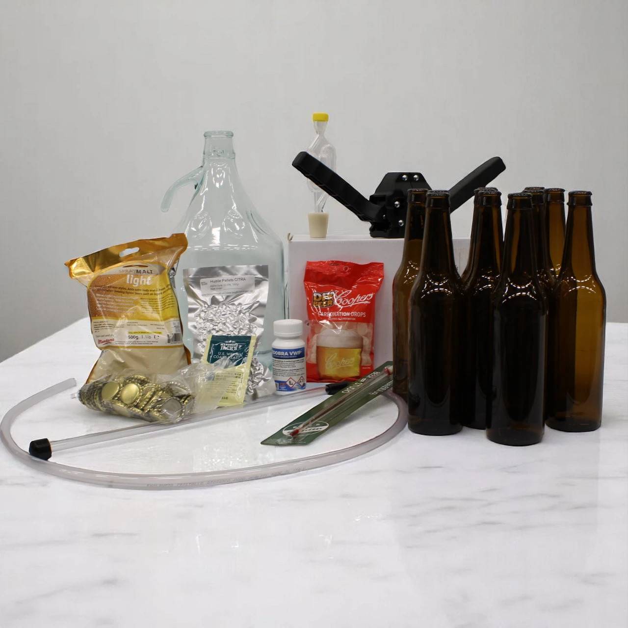komplet bryggesæt IPA 5 liter (inkl. udstyr, opskrift og ingredienser)