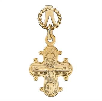Lille dagmarkors i 14 karat guld 14 x 12 mm.