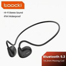 Toocki Air Conduction Hörlurar Bluetooth 5.3 Trådlösa hörlurar Vattentät Sport Headset Med Mic För träning Löpning Körning - Multifärgad (svart,Purpur,rosa,beige,(svart))