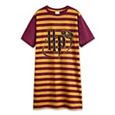 Harry Potter flickor nattlinne långärmad kortärmad nattlinne för flickor mjuk andningsbar Gryffindor flickor pyjamas nattkläder vardagskläder 7-14 år flickor pyjamas, Vinröd/orange/röd/guld, 9-10 År