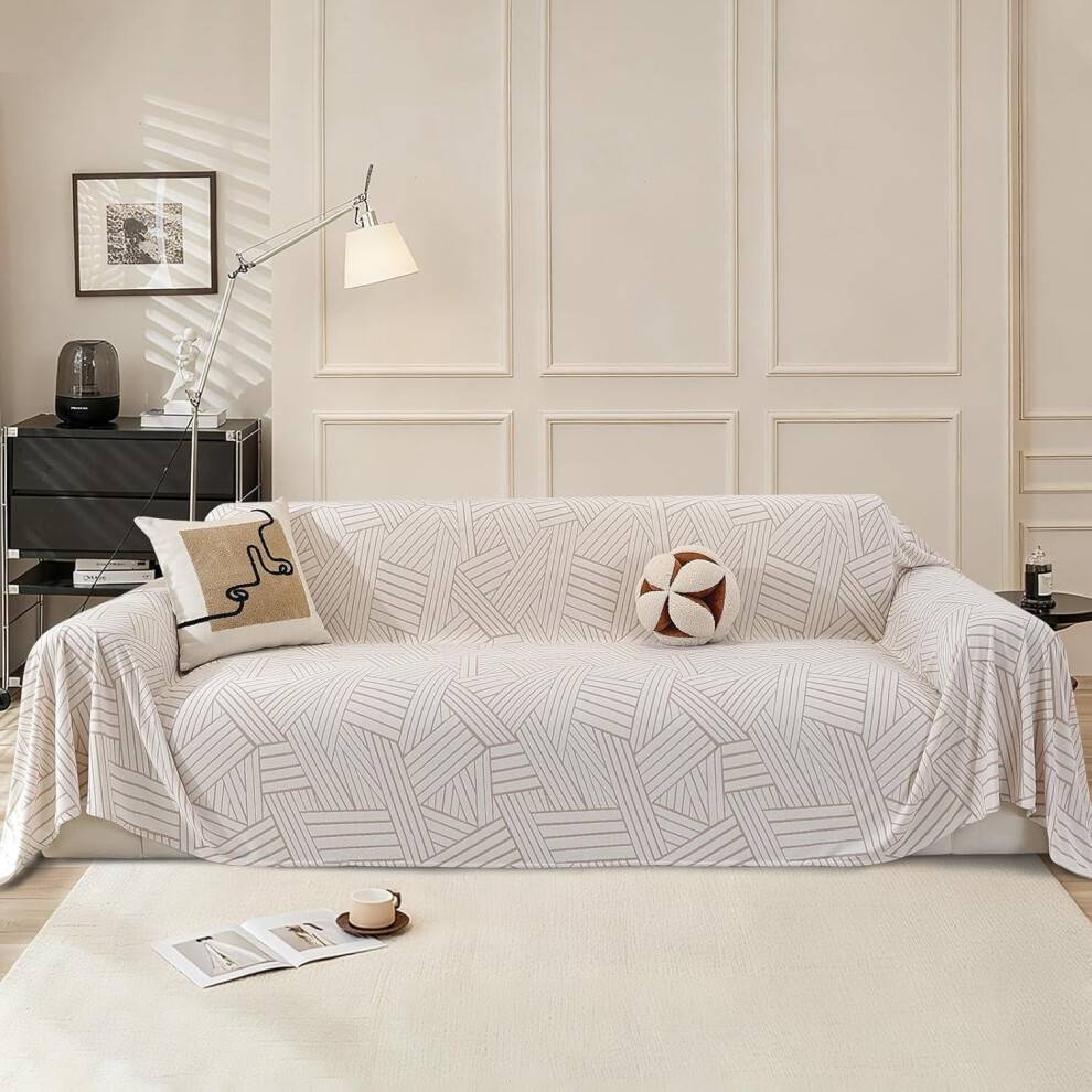 Betræk til hundeseng, beige, 78x118 tommer, vaskbart, skridsikkert