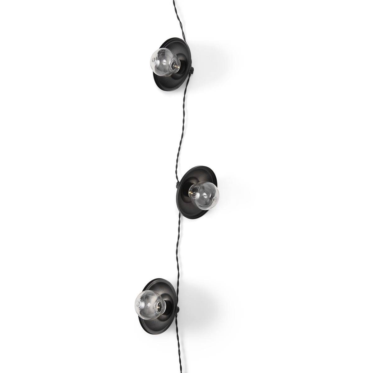 Solcellsslinga 10 LED Glob/Skärm 1,8m Svart