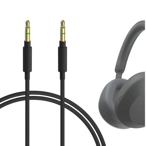 Geekria ljudkabel kompatibel med Sony ULT WEAR, WH-XB920N/XB910N, WH-1000XM6/1000XM5/1000XM4, INZONE H5-hörlurar, flätad nylonstereokabel 3,5 mm (1,2 m)