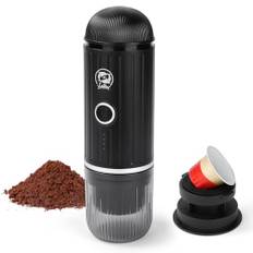 HOTUT Bärbar espressomaskinare, 19 bar tryck resa kaffebryggare, 12 V batteridriven extra liten espressomaskin, en knapp användning