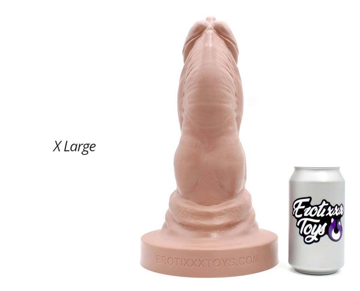 Erotixxx Toys Bulldog Pale Flesh 75% XL, premium silicone dildo with Vac-U-Lock 31.6 x 7.3–11.5 cm.