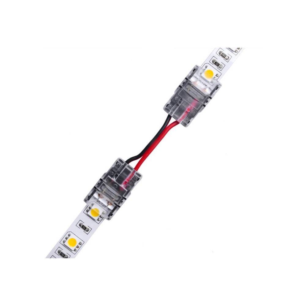 Samler med ledning til LED strip - 10mm, enkeltfarvet, vandtæt, 5V-24V