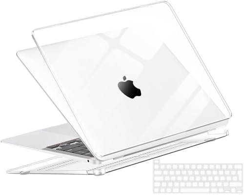 NPUOLS Fodral Kompatibel med MacBook Pro 13 tum M2 M1 2023 2022 2021 2020 Model A2338 A2289 A2251, Skydd mot Repor Hårdplastskal Fodral Case,Transparent