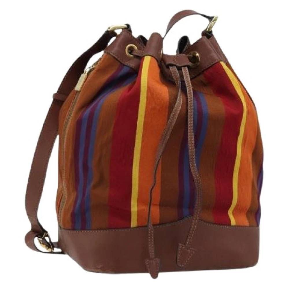 Celine Vintage Pre-owned Canvas Bucket Bag - Vintage - Dame - Flerfarvet - ONE SIZE - Uld