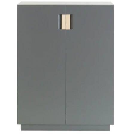 Asplund Frame 80 High Cabinet Storm Grey - Skabe og vitrineskabe Læder Natural - F80HCD40