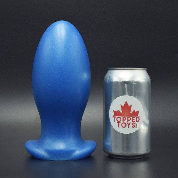 Topped Toys Gape Keeper 100 Blue Steel, premium silicone anal plug 19 x 8.1 cm.